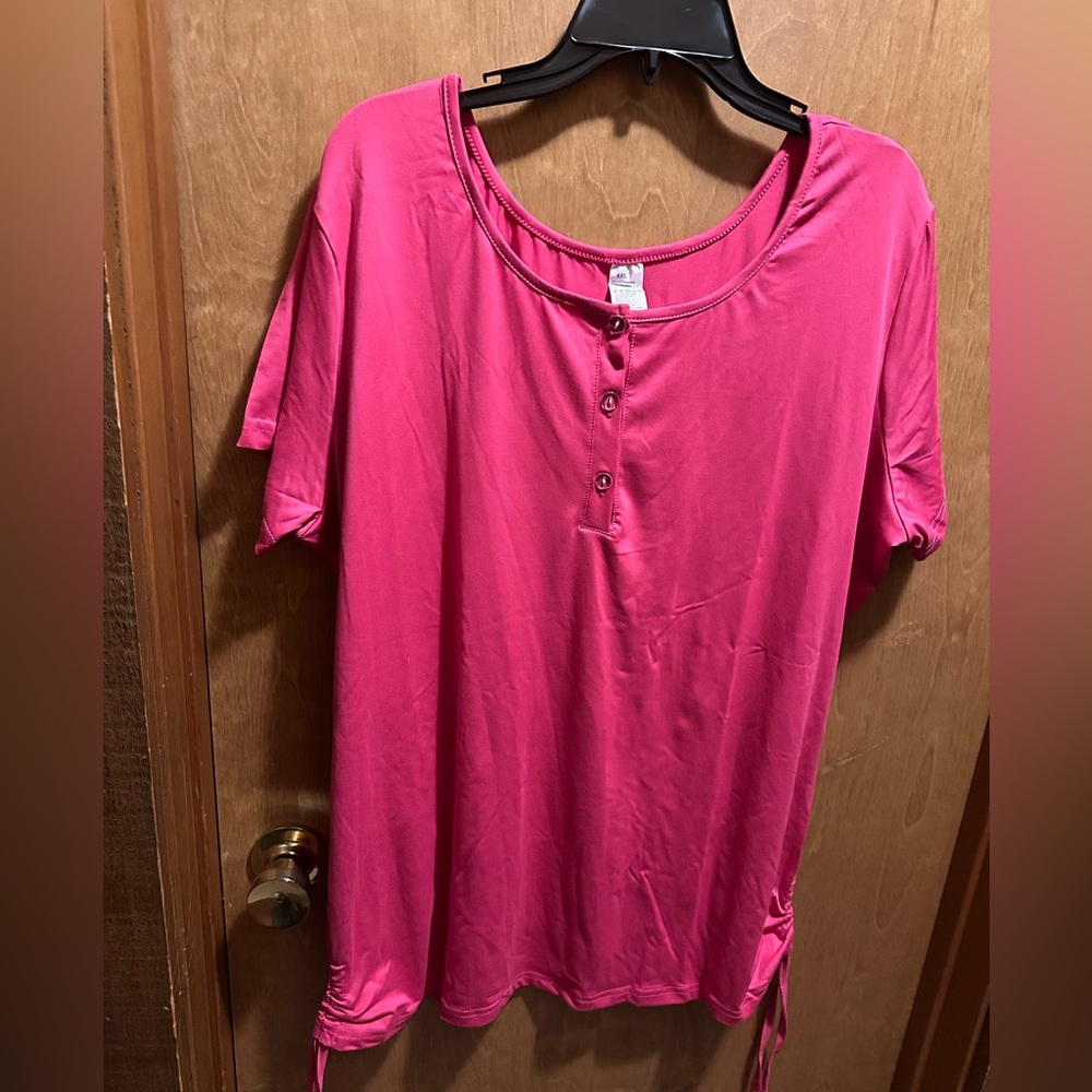 Vibrant Pink Short Sleeve Women's Top
